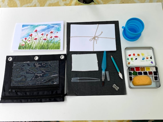Travel watercolor set  Watercolor supplies, Travel art kit