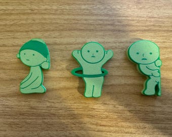 Smiski Flat Fridge Magnet Set of 3 | 3D Printed