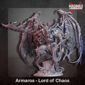 Armaros, Lord of Chaos - Tome Of Demon - Archvillain l Games DnD Miniature l 3D Printed Model l Demon l  Perfect Wargamer Gift