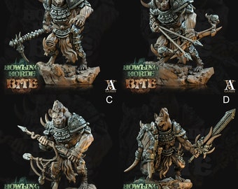 Gnoll Scouts - DnD Miniature l 3D Printed Model l Gnoll Ratman l  Dungeons and Dragons Perfect Wargamer Gift