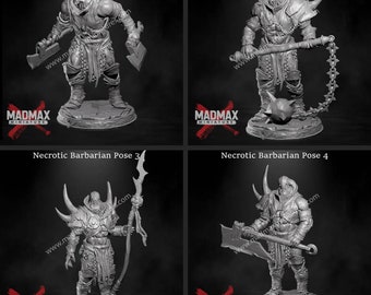 Necrotic barbarians marauders SET 1 - Parasite Collectibles l DnD Miniatures  l 3D Printed Model l Beast Pathfinder l Tabletop RPG l