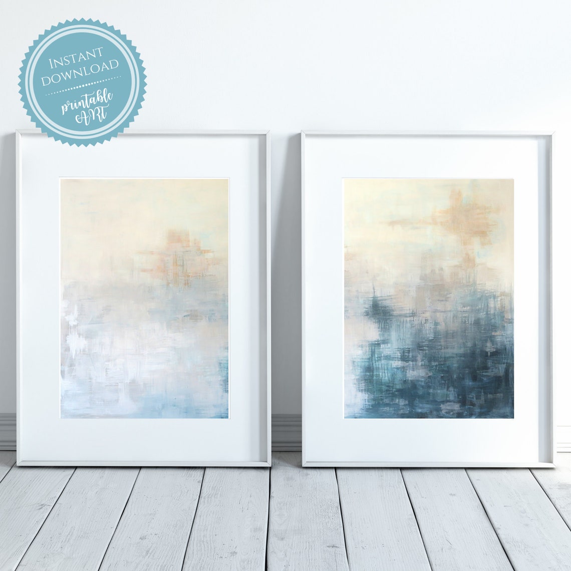 Set of 2 Prints Large Abstract Print Etsy