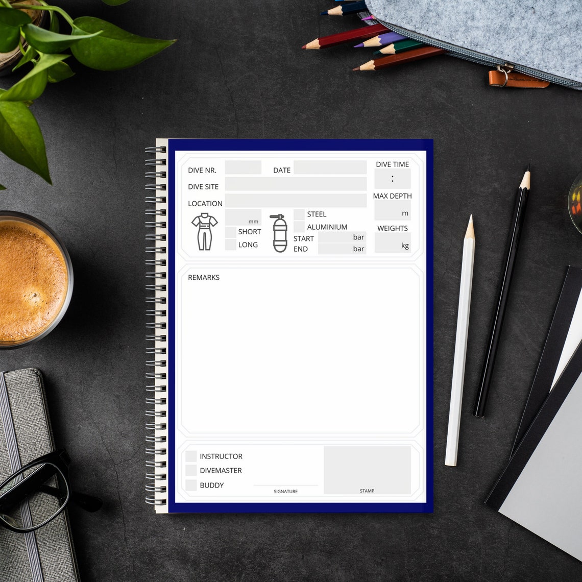 Scuba Diving Log Diver Logbook Dive Log Pages PADI SSI Etsy