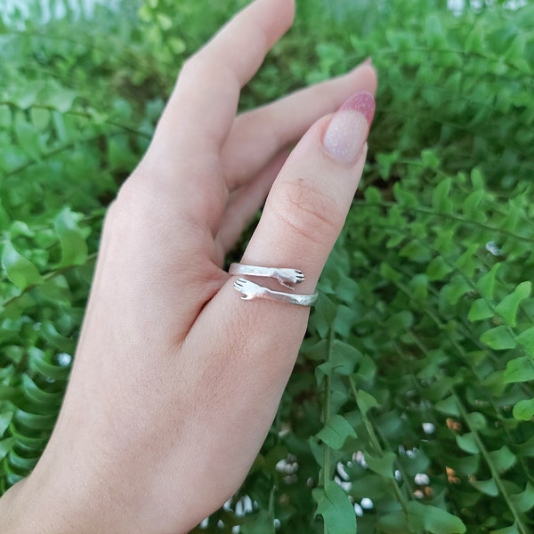 Hand Shaped Ring Etsy
