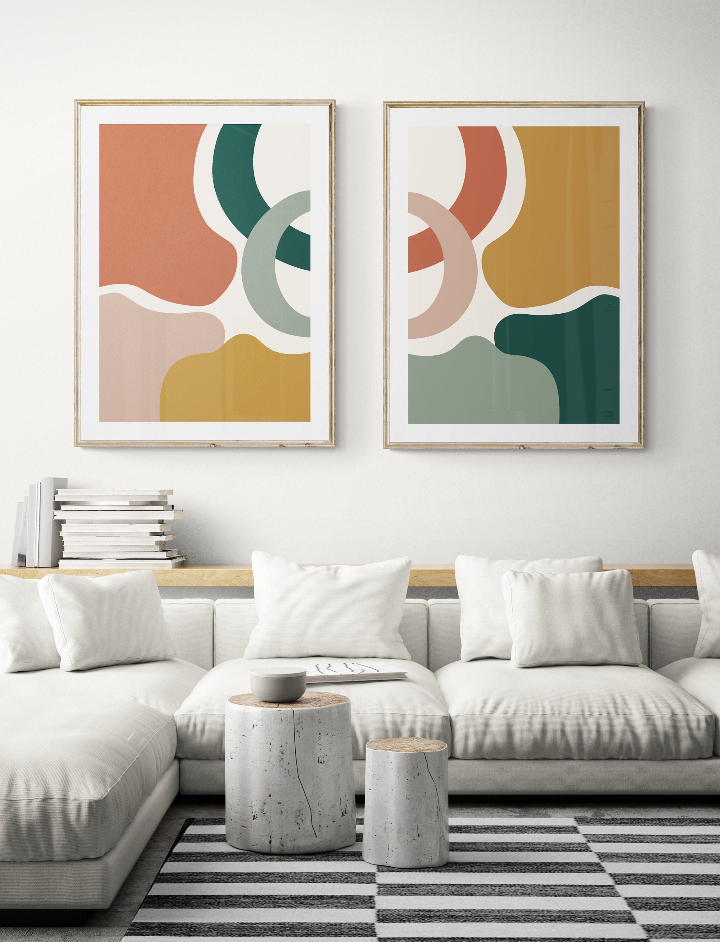 Modern Art 2 Piece Wall Art Set Set of 2 Prints Wall Art Etsy