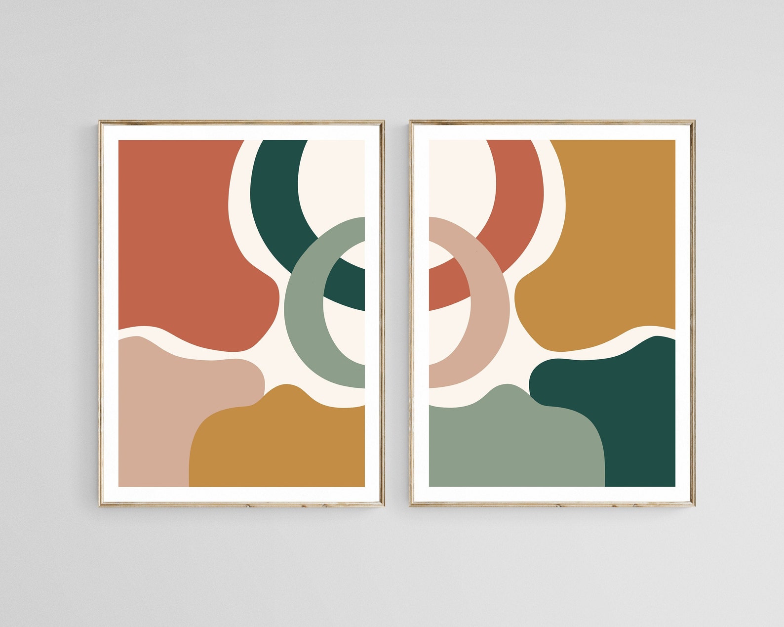 Modern Art 2 Piece Wall Art Set Set of 2 Prints Wall Art Etsy