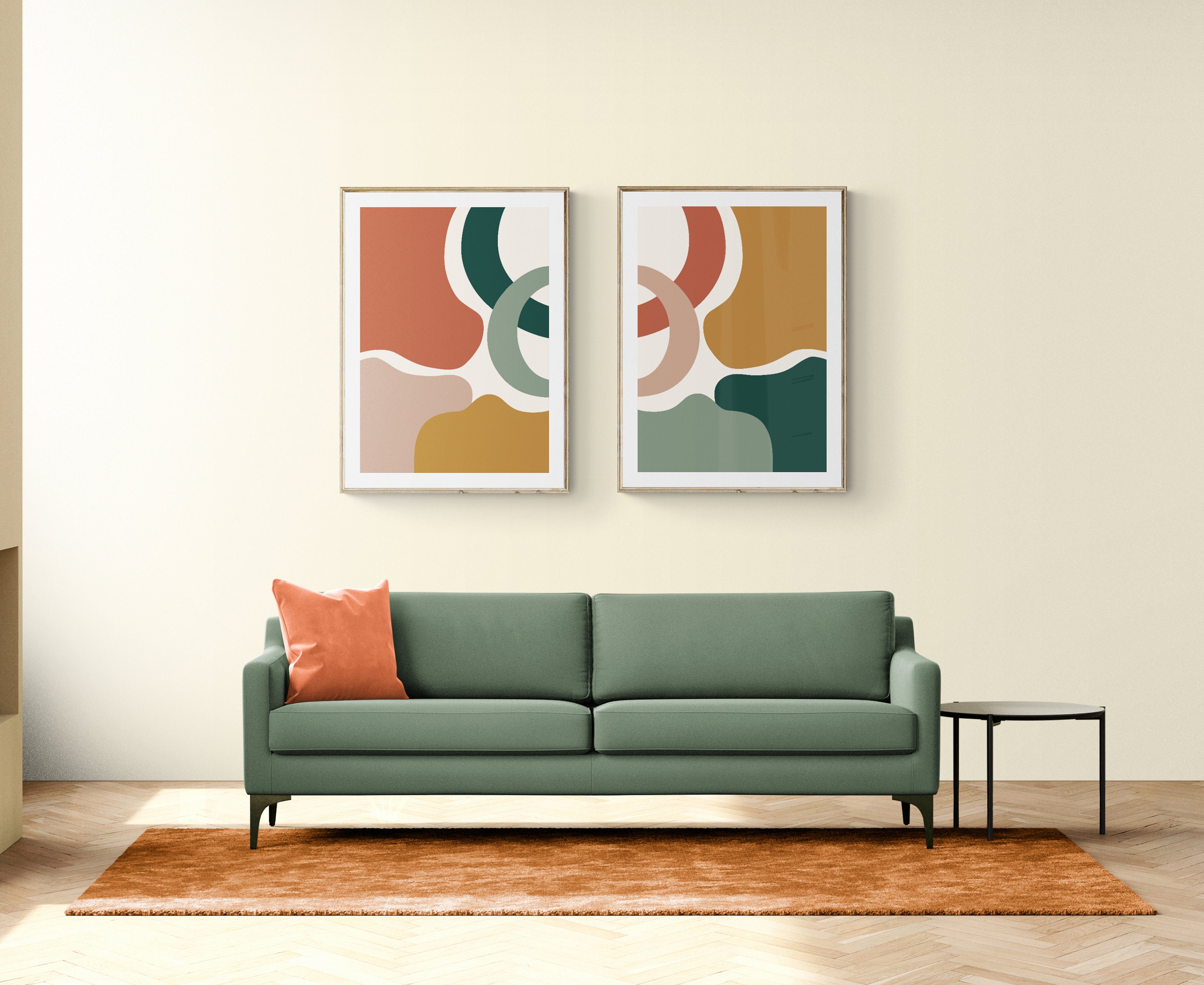 Modern Art 2 Piece Wall Art Set Set of 2 Prints Wall Art Etsy
