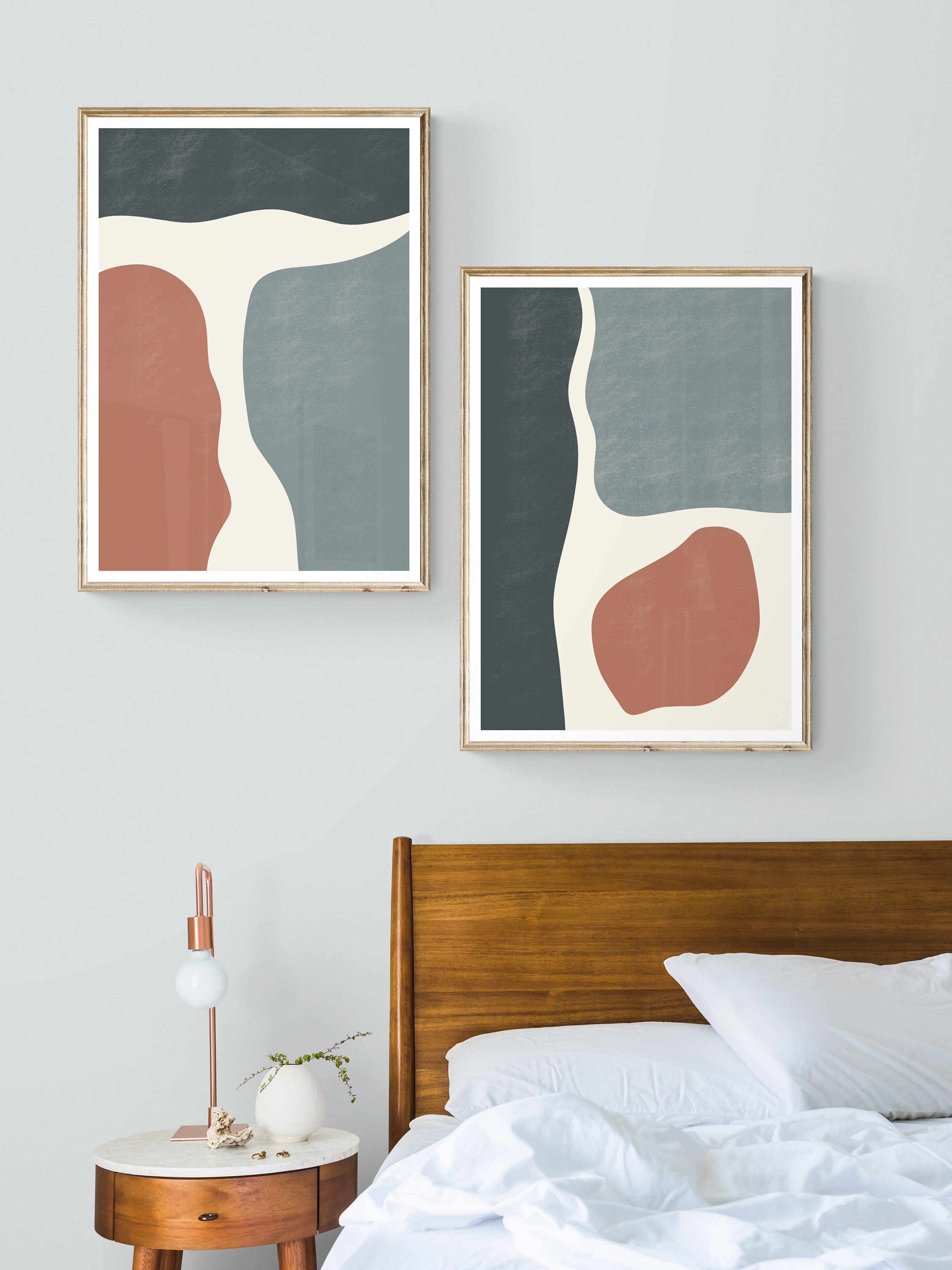 Set of 2 Prints Modern Wall Art 2 Piece Wall Art Set Etsy