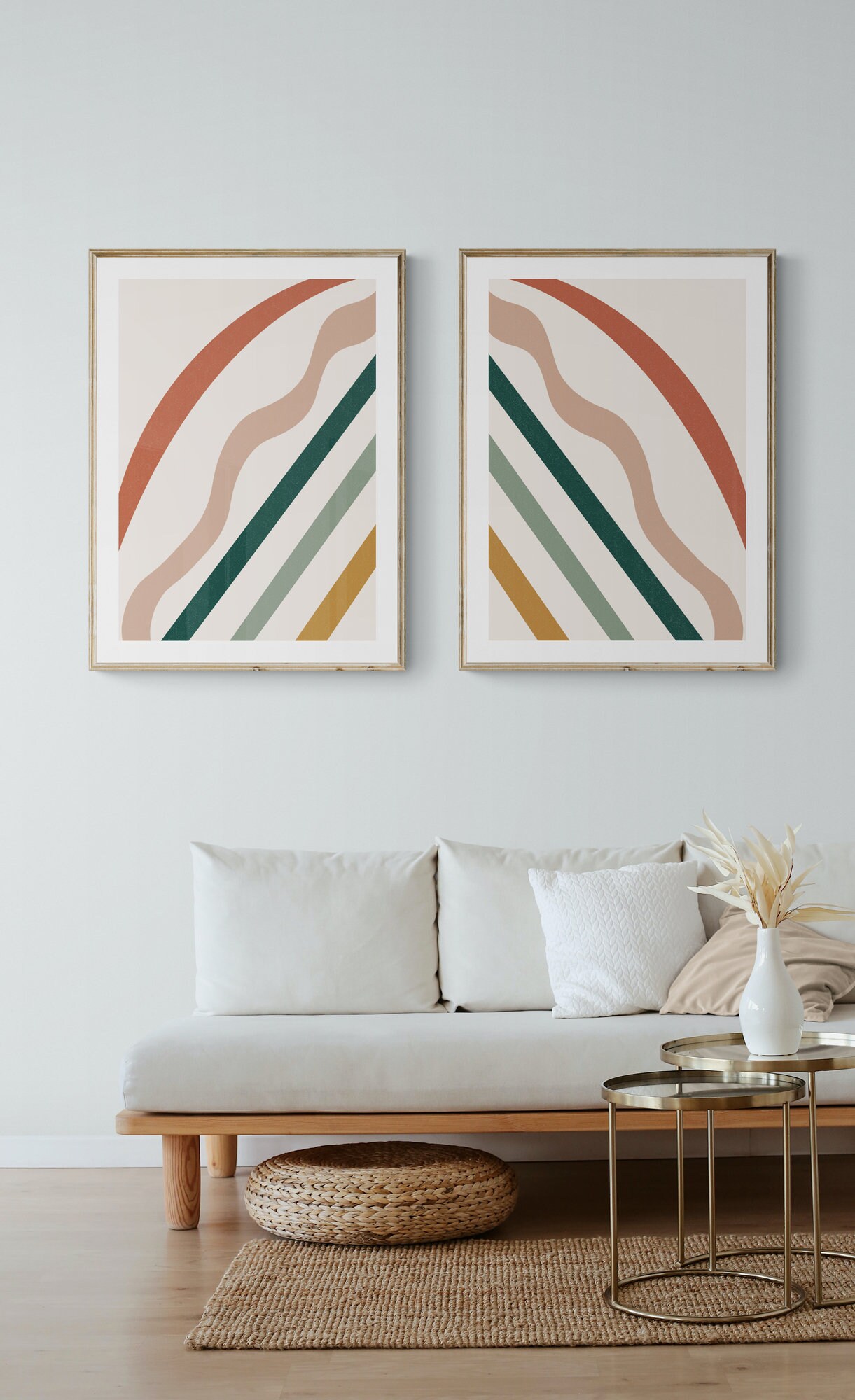 Modern Art 2 Piece Wall Art Set Set of 2 Prints Wall Art | Etsy