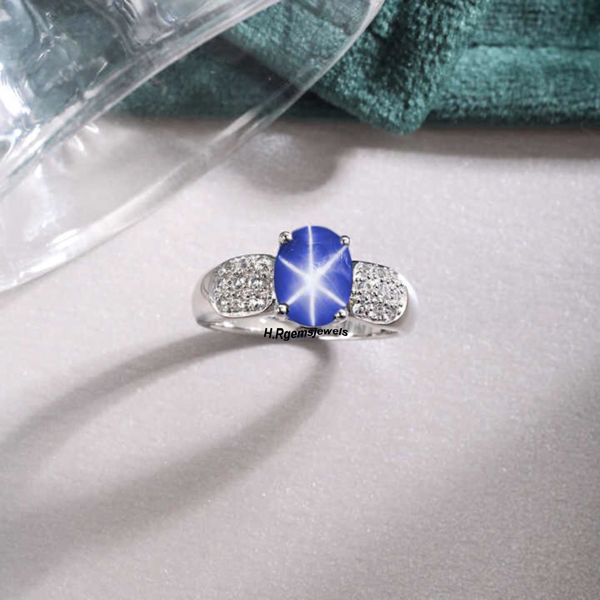 Buy Genuine Blue Star Sapphire Ring 925 Sterling Silver / Blue Star  Sapphire Ring for Women Online in India - Etsy