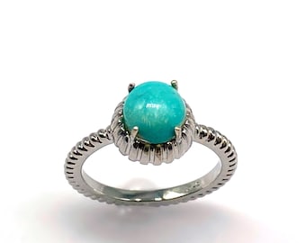 Turquoise Ring, Fidget Anxiety Ring, Sterling Silver Ring for Women, Worry Spinner Ring, Meditation Teardrop Stone Boho Ring