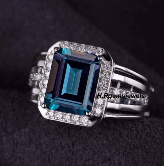 Alexandrite ring vintage hexagon cut Alexandrite engagement ring white –  WILLWORK JEWELRY