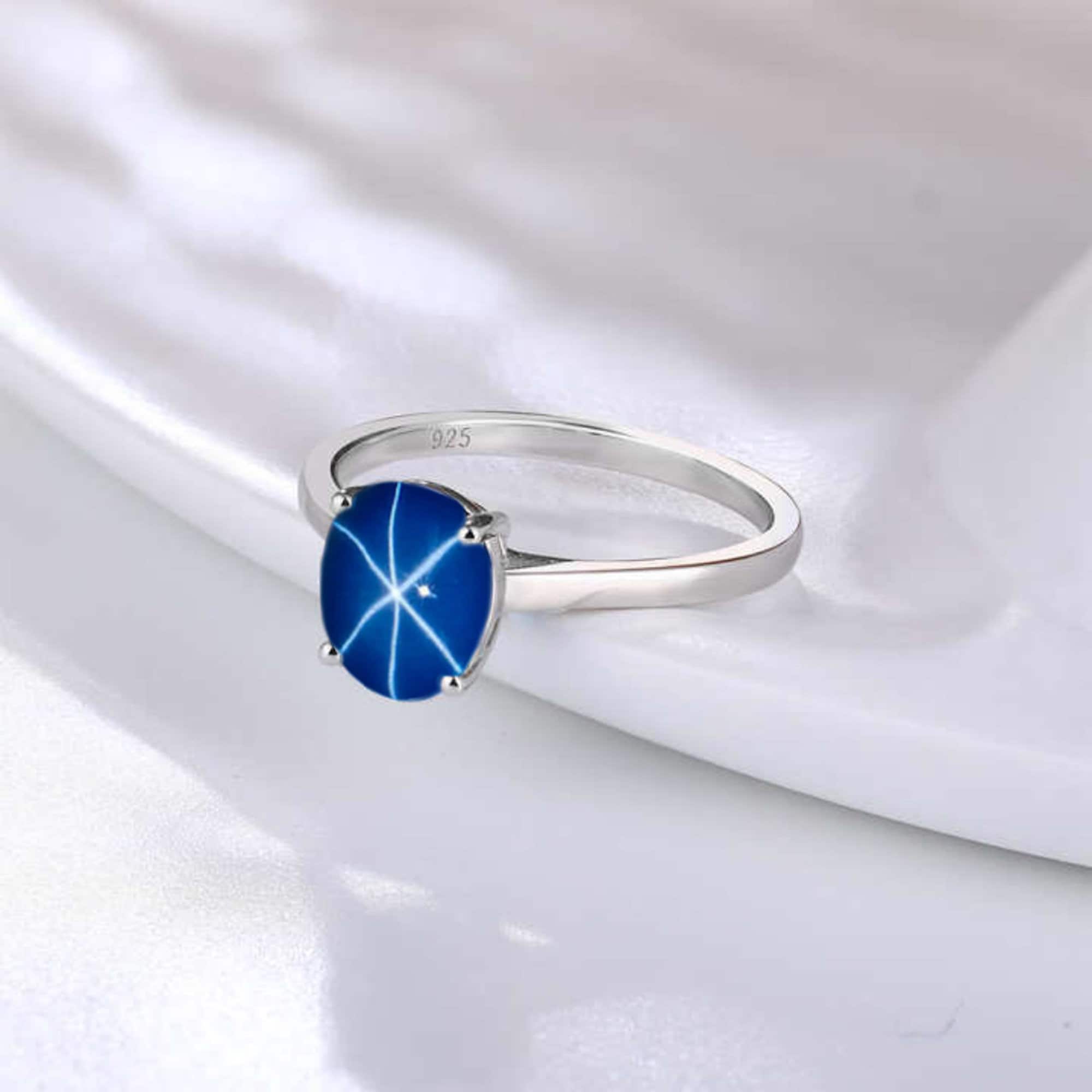 HRG Lindy Star Ring Star Sapphire Ring Sterling Silver India | Ubuy