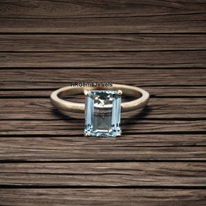 Bague En Argent Avec Aqua-Marine – Pierre 20x32 Mm, Taille 59-60, Très Originale, Neuf Sans Emballage