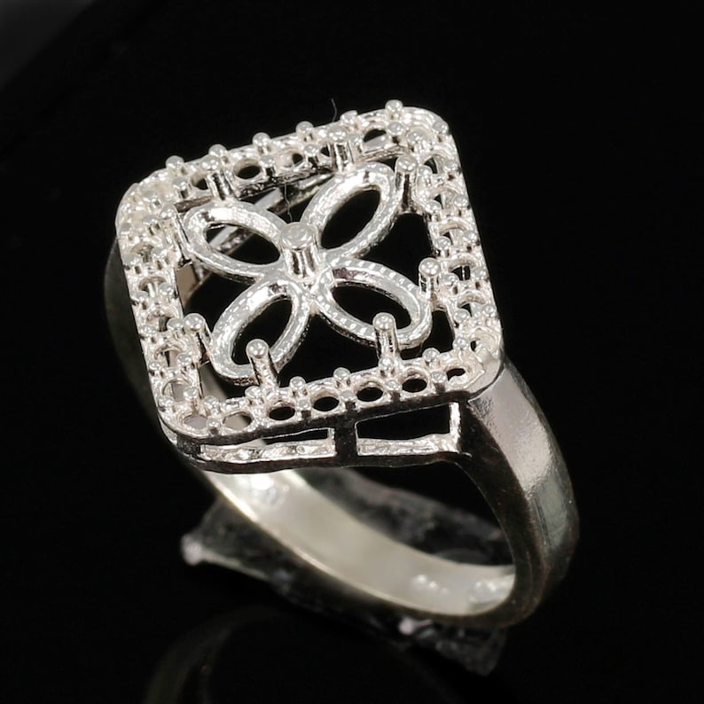 Statement Ring Semi Mount Ring 3x5mm oval Without Stone Ring925 Sterling Silver Ring,Prong Setting Ring,Ready to be set with your Own Stone