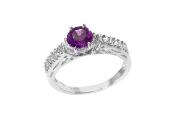 Amethyst Ring, Women Ring, 925 Sterling Silver Ring, Wedding ring, Engagement Ring, Solitaire ring, Promise Ring, Statement Ring