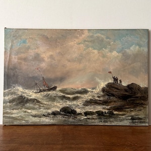 19th Century Dutch Seascape Oil Painting: Elisabeth Verwoert, Maritime Art