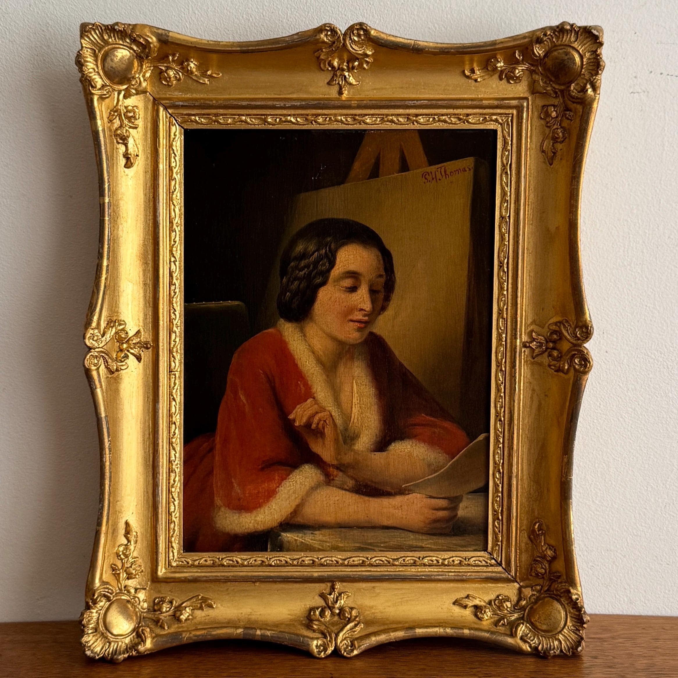 ビンテージ美人画 Antique 19th Century French Woman Painting - Etsy