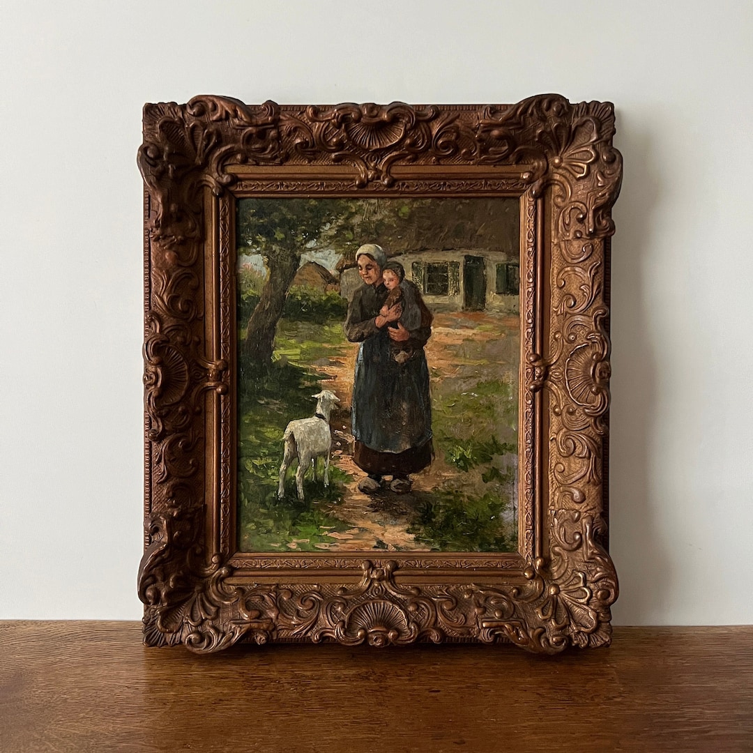 Dutch Farmer's Wife Portrait Oil Painting, Farmer Portrait, Mother With
