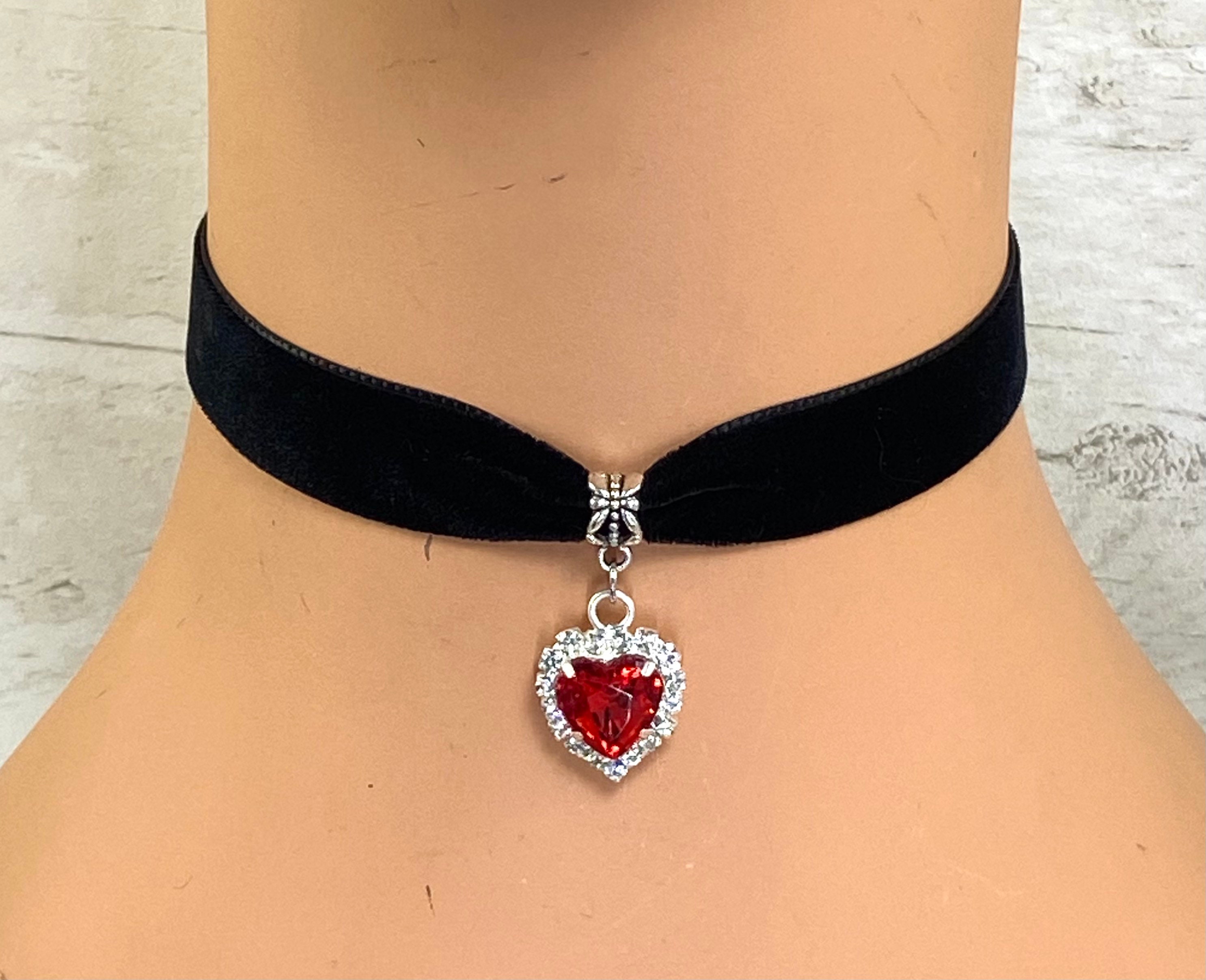 Mini or XL Silver Puffed Heart String Necklace Black Cord Long Wrap Tie  Choker Stainless Steel 3D Puffy Pendant Handmade Unisex Jewelry 