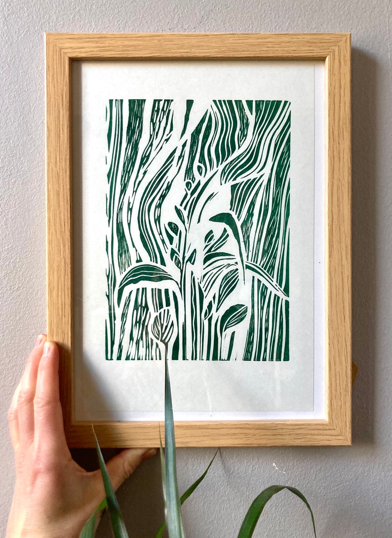 Leaf Lino print 4 colour options