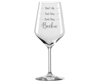 Personalised Wine Glass Bad Day, Personalised Birthday Gift for Wine Drinker, Funny Wine Glass Gift for Mother's day, Gift for Mum from Kids