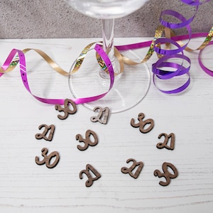 Wooden Table Confetti, Wooden Number Table Decorations, Milestone Birthday Decorations, Birthday Age Confetti, Party Table Scatter Wood