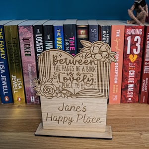 Personalisierte Bücherregal Zeichen, Buchbibliothek Dekor, Geschenk für Buchliebhaber, Bücherwurm Dekor, Buch Nook Dekor, benutzerdefinierte Holzbibliothek Zeichen