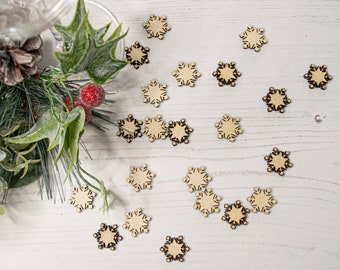 Wooden Christmas Table Confetti, Christmas Table Decorations,  Laser Cut Wood Snowflake Table Confetti, Christmas Table Decor, Table Scatter