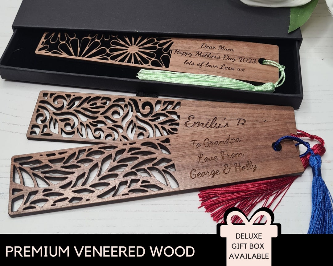Personalised Wooden Bookmark, Book Lover Gift, Anniversary Gift for Him ...