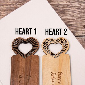 Personalised Engraved Wooden Heart Bookmark, Custom Gift for a Book ...