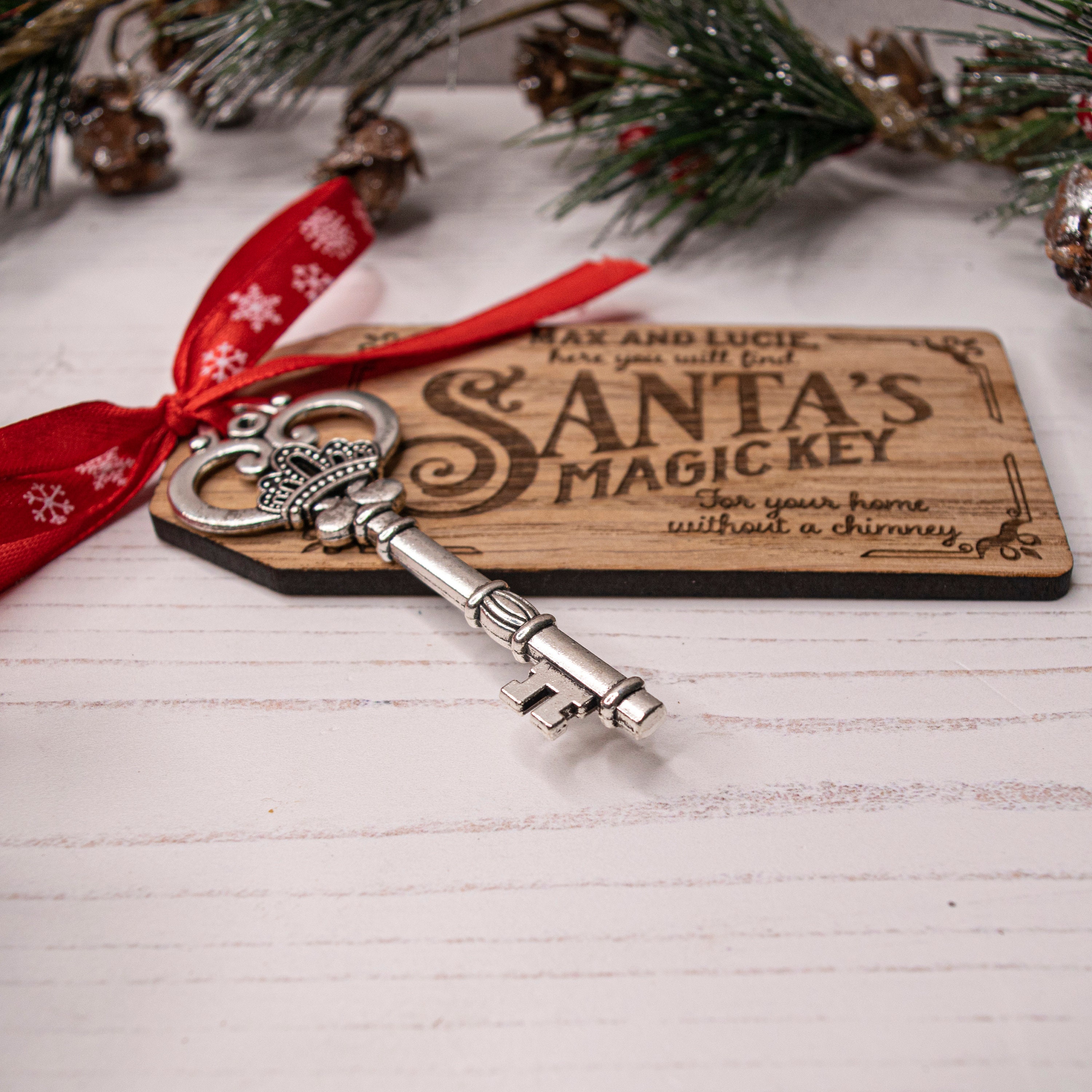 Santa's Magic Key Tag, Silver Santa Magic Key With Wooden Tag, Engraved  Wood Santa Clause Tag, Christmas Eve Box Gift for Children 