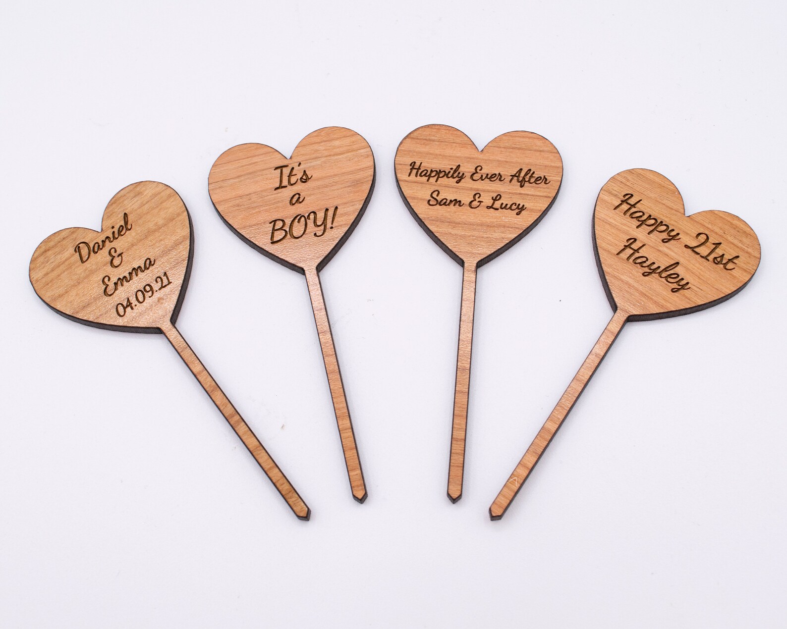 Personalised Wooden Cupcake Toppers Wedding Cupcake Toppers Etsy UK