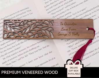 Personalised Wooden Bookmark, Engraved Gift for a Book Lover, Bookish Gift for her, Birthday Gift for him, Custom Retirement Gift,