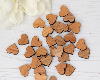 Wooden Hearts for Craft Projects, Rustic Heart Shapes Crafting, 20mm Wood Hearts for Scrap Booking, Card Embellishments, Luxury Wood Hearts