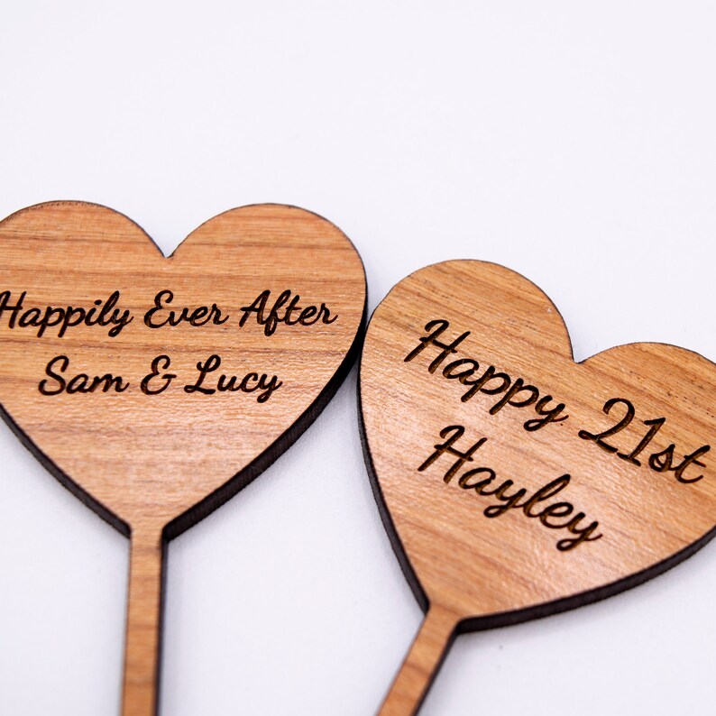 Personalised Wooden Cupcake Toppers Wedding Cupcake Toppers Etsy UK