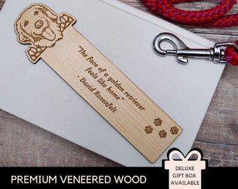 Personalised Wooden Golden Retriever Bookmark, Wood Bookmark for Dog Lover, Bookmark Gift for Retriever Owner, Dog Mum Gift ,Dog Dad Gift