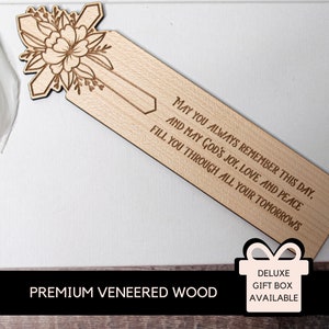 Personalised Wooden Cross Bookmark, Custom Bible Bookmark , Christening Gift Girl, Baptism Gift for Godparents, Holy Communion Gift Boy