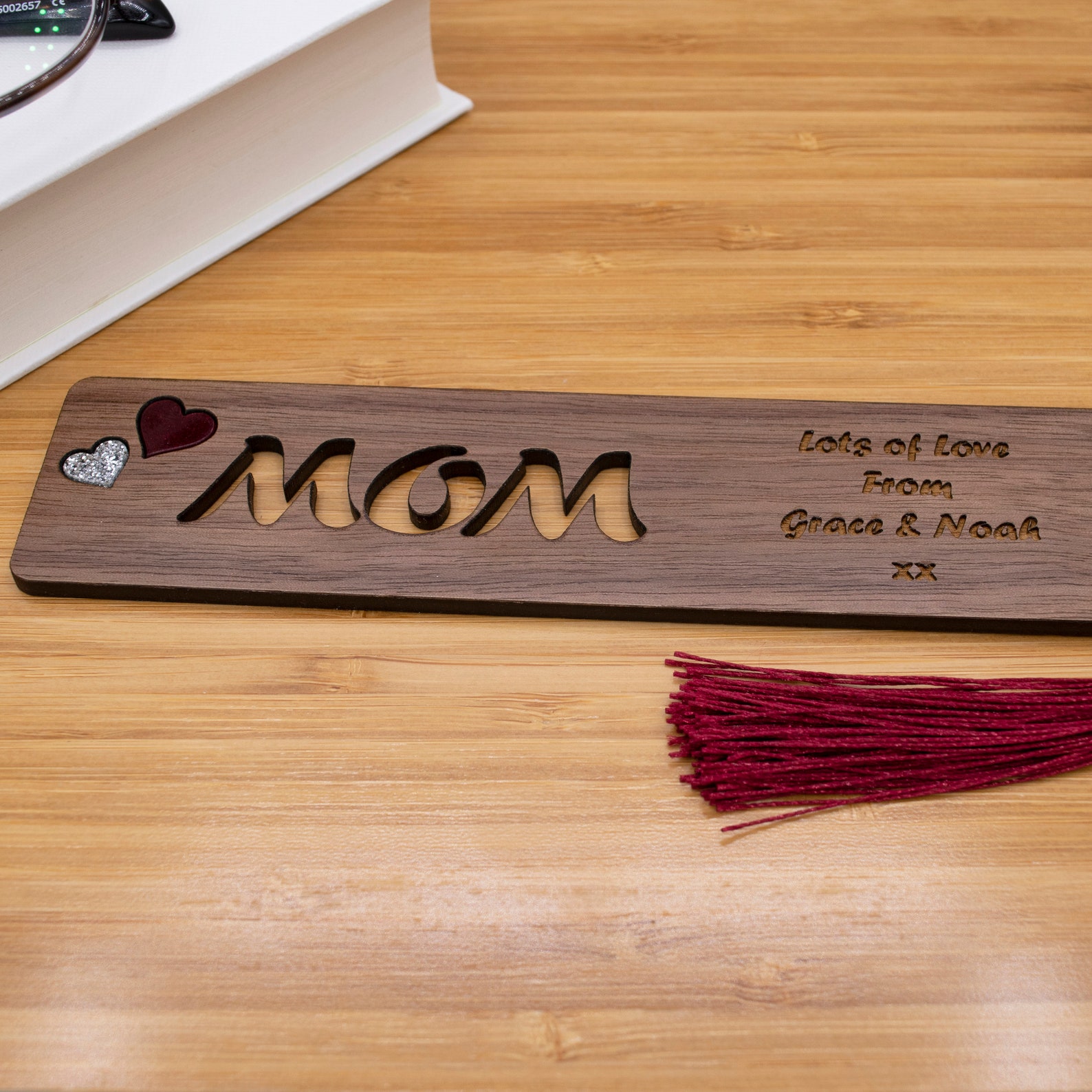 Personalized Engraved Wooden Bookmark Mothers Day Gift For Etsy