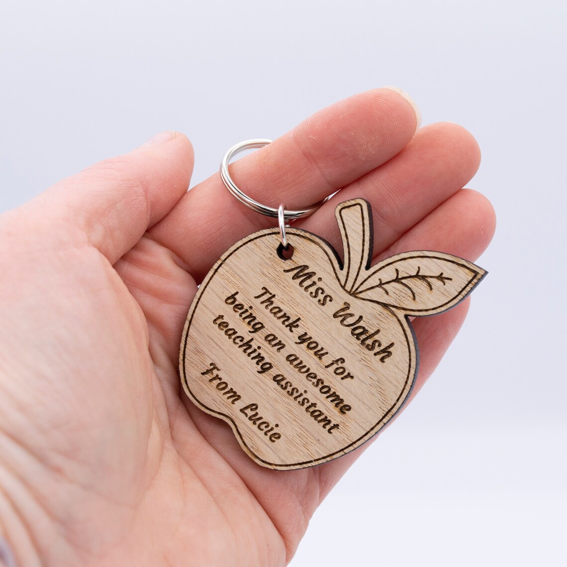 Personalised Wooden Teacher Keyring Teacher Gift Keychain Etsy