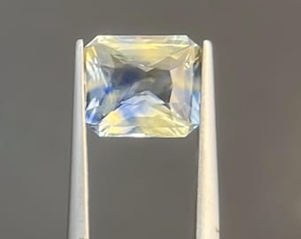 3,55-karatowy szafir w kolorze niebieskim i żółtym - Luźny szafir - Szafir o szlifie szmaragdowym - Szafir dwukolorowy - Unikatowy szafir