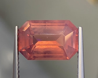 4.16 carat mehenge pink spinel - Engagement ring- Loose gemstone for ring making - Orange pink gemstone - emerald cut spinel -