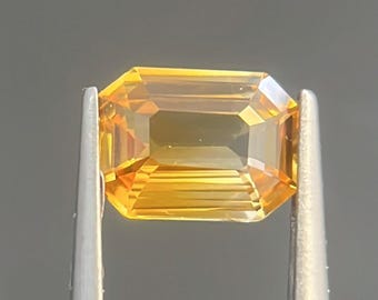 1,55 karatowy żółty szafir - Luźny żółty szafir - Pierścień z żółtym szafirem - Szmaragdowo-żółty szafir