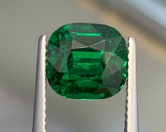 5.01   carat tsavorite garnet for custom ring - Natural cushion  cut tsavorite engagement ring - Loose tsavorite