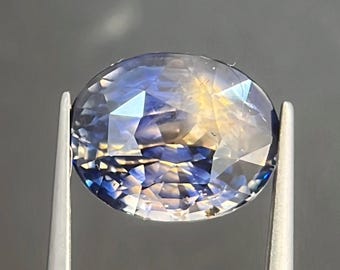10.07 carat oval bicolor sapphire - Oval sapphire ring - Unique engagement ring - Blue yellow  sapphire ring