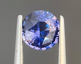 Pierścionek z prawdziwym niebieskim szafirem o masie 1 karata - Pierścionek z szafirem cejlońskim - Okrągły pierścionek zaręczynowy - Okrągły pierścionek z niebieskim szafirem - Podgrzewany