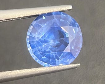 Pierścionek z prawdziwym niebieskim szafirem o masie 2,55 karata - Pierścionek z szafirem cejlońskim - Okrągły pierścionek zaręczynowy - Okrągły pierścionek z niebieskim szafirem - nieogrzewany