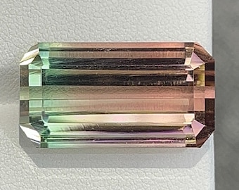 39-karatowy turmalin arbuzowy - Naturalny dwukolorowy kamień szlachetny do pierścionka damskiego - Luźny turmalin - Pierścionek z turmalinem arbuzowym