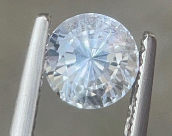 1,38-karatowy biały szafir - Luźny biały szafir - okrągły szafir - Pierścionek z białym szafirem