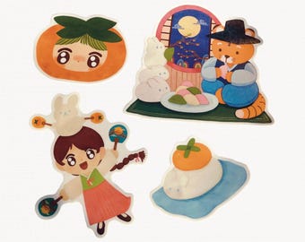 Mid Autumn Chuseok Theme Sticker Pack